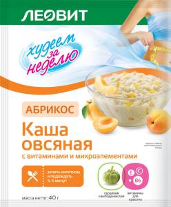 Каша худеем за неделю овсяная абрикос леовит 40г